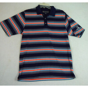 Pebble Beach‎ Mens Dry Luxe Performance Polo Shirt Multicolor Stripe Size Medium